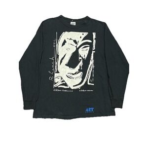 Vintage‎ Late 80s/90s R. Leach Face T Shirt Abstract Art Long Sleeve